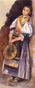 Pierre Auguste Renoir Italian woman witb Iambourine oil painting picture wholesale